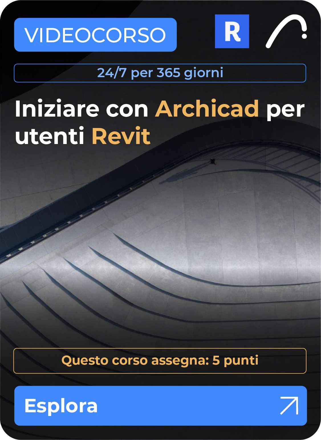 Corso per iniziare con Archicad dedicato agli utenti Revit che desiderano imparare Graphisoft Archicad e la progettazione BIM.