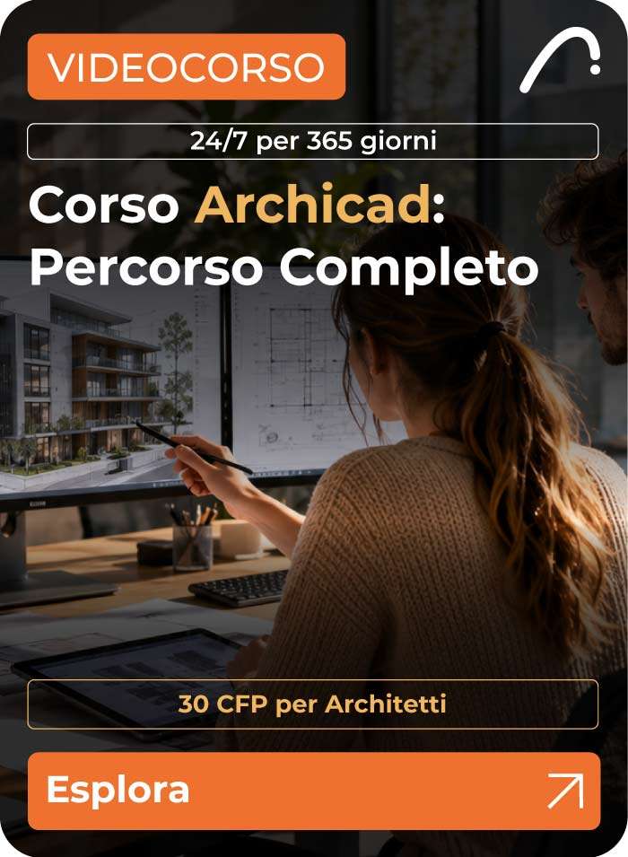 Professionista che utilizza Archicad durante un corso BIM online certificato Graphisoft