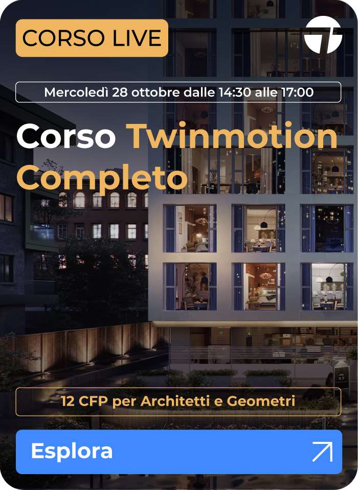 Rendering fotorealistico realizzato con Twinmotion.